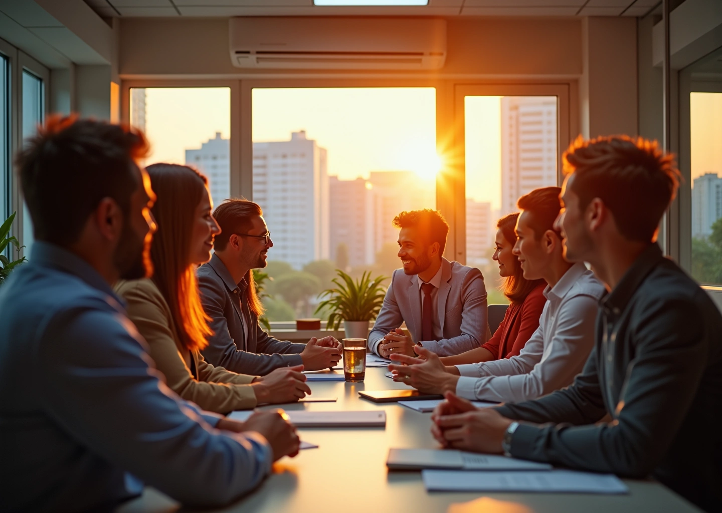 Деловая обстановка с профессионалами, развивающими soft skills и эмоциональный интеллект для карьерного роста