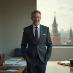 Профессионал на границе офиса и парка символизирующий поиск баланса между работой и личной жизнью на фоне размытого городского пейзажа